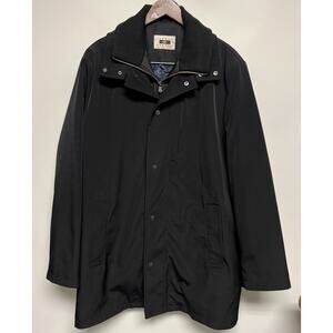 JOSEPH ABBOUD Mens trench coat detachable lining Black Large Tall Career Rain